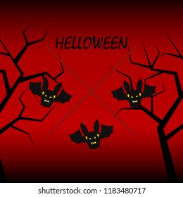 halloween bat night vector illustration