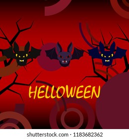 halloween bat night vector illustration