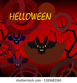 halloween bat night vector illustration