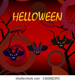 halloween bat night vector illustration