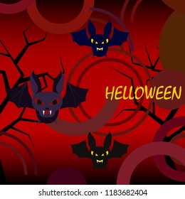 halloween bat night vector illustration