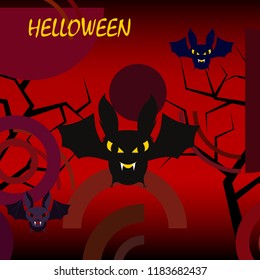 halloween bat night vector illustration