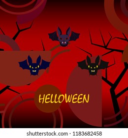 halloween bat night vector illustration