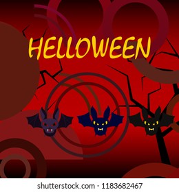 halloween bat night vector illustration
