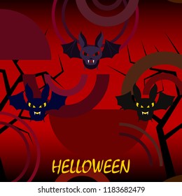 halloween bat night vector illustration