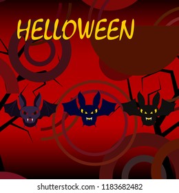 halloween bat night vector illustration