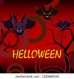 halloween bat night vector illustration