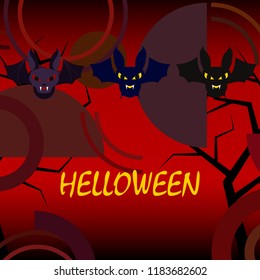 halloween bat night vector illustration