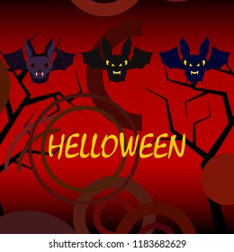 halloween bat night vector illustration