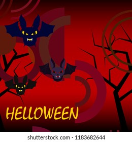 halloween bat night vector illustration