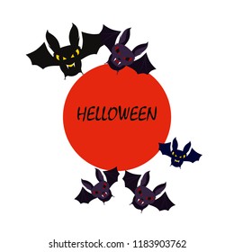 halloween bat night vector illustration