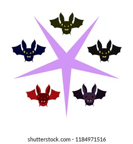 halloween bat night vector illustration