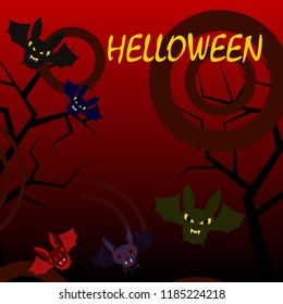 halloween bat night vector illustration