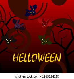 halloween bat night vector illustration