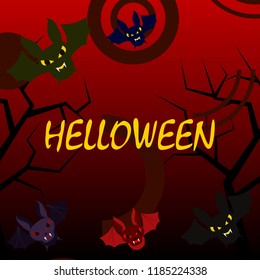 halloween bat night vector illustration