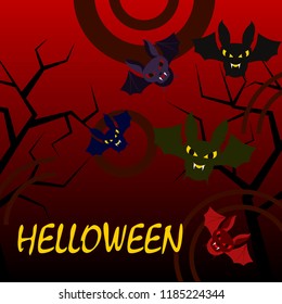 halloween bat night vector illustration