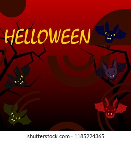 halloween bat night vector illustration