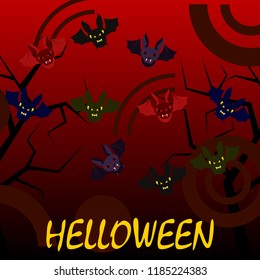halloween bat night vector illustration