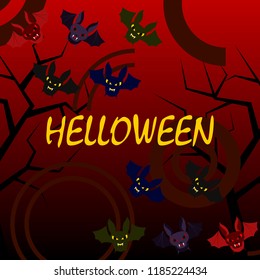 halloween bat night vector illustration