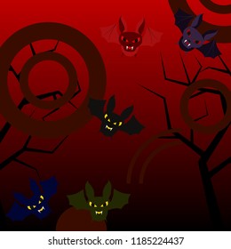 halloween bat night vector illustration