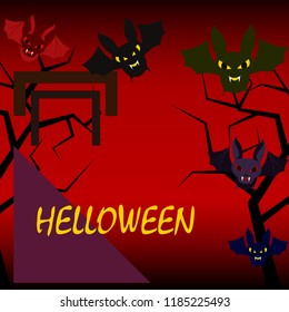 halloween bat night vector illustration