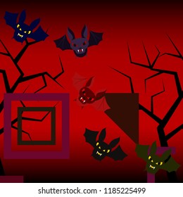 halloween bat night vector illustration