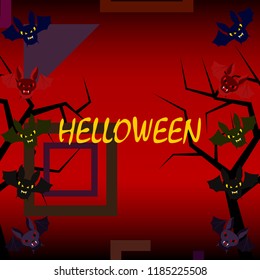 halloween bat night vector illustration