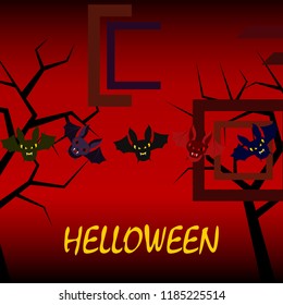 halloween bat night vector illustration