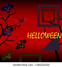 halloween bat night vector illustration