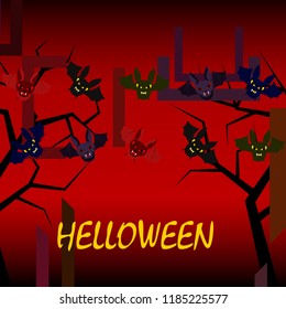 halloween bat night vector illustration