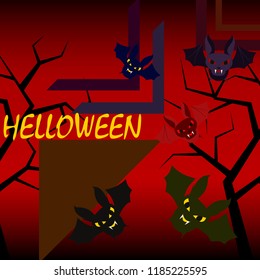 halloween bat night vector illustration