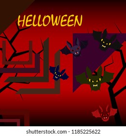 halloween bat night vector illustration