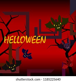halloween bat night vector illustration