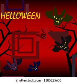 halloween bat night vector illustration