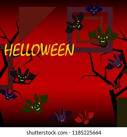 halloween bat night vector illustration