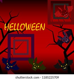 halloween bat night vector illustration
