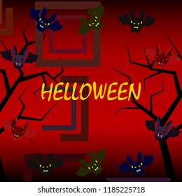halloween bat night vector illustration
