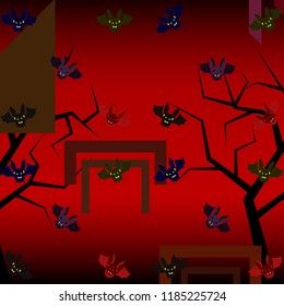 halloween bat night vector illustration