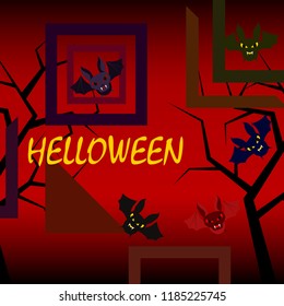 halloween bat night vector illustration
