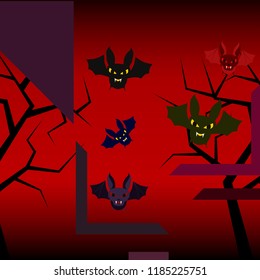 halloween bat night vector illustration