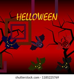 halloween bat night vector illustration