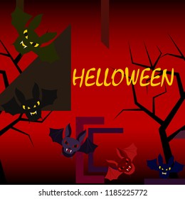 halloween bat night vector illustration