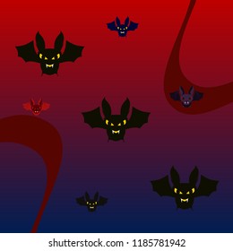 halloween bat night vector illustration