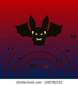 halloween bat night vector illustration