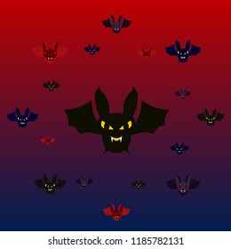 halloween bat night vector illustration