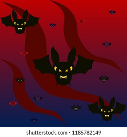 halloween bat night vector illustration
