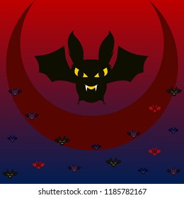 halloween bat night vector illustration