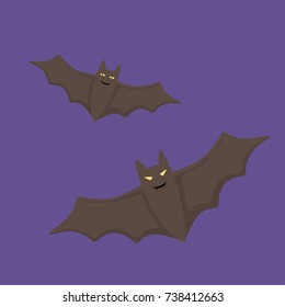 Halloween bat on purple background
