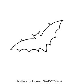 Halloween bat outline vector design isolated template