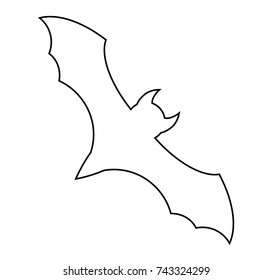 Halloween Bat Outline Vector Design Isolated Stock Vector (Royalty Free ...